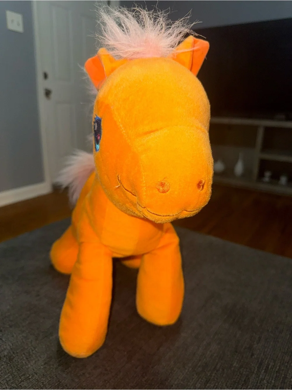 Carousel Soft Toys Orange Plush Pony Horse Pink Mane Stuffed Animal 14” Cute